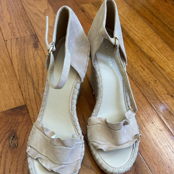 Marc fisher espadrille wedges in beige